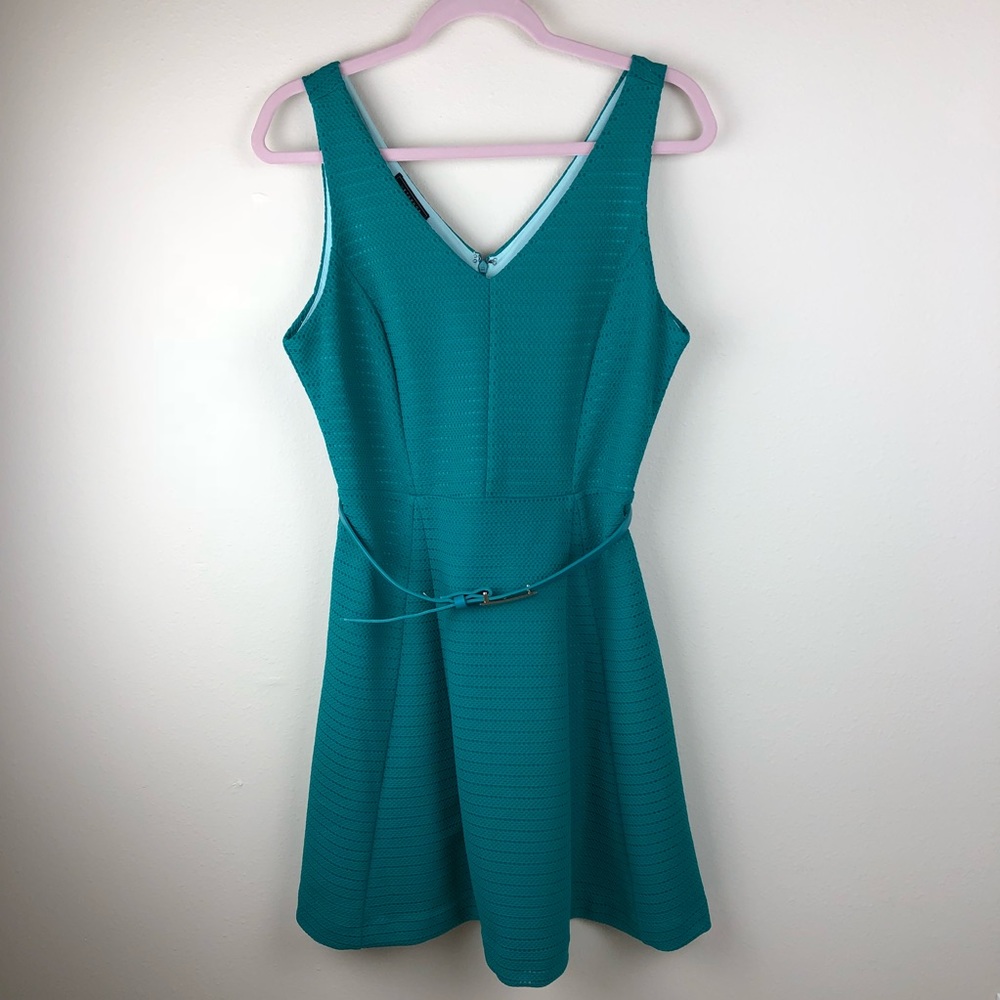 Metaphor - Green V Neck Skater Dress- Size M/M